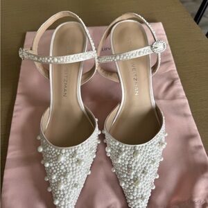 Stuart Weitzman Pearl Embellished Heels